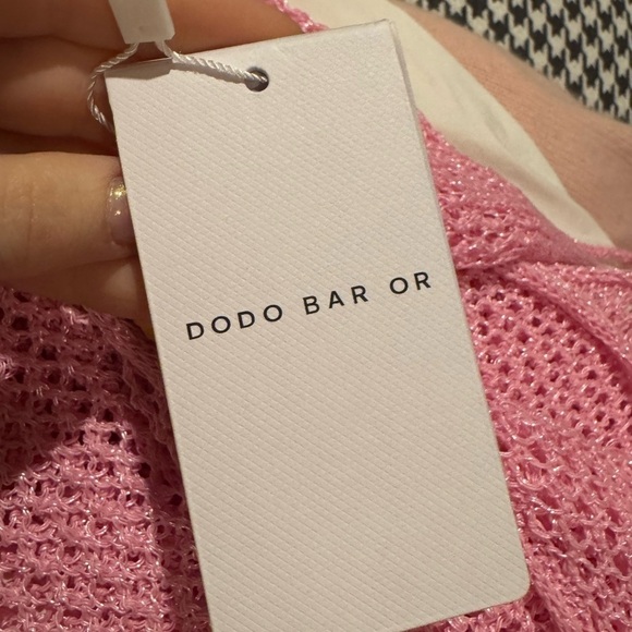 DODO BAR OR Metallic Pink Crocheted Corin Midi Dress Size IT40 US4 NWT - Picture 8 of 9